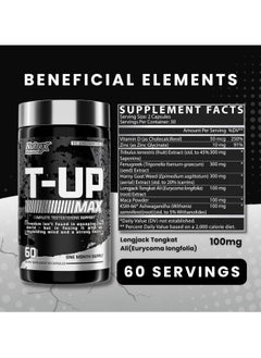 Nutrex Research T-UP, 60 Capsules, Complete Testosterone Support  - Image 2