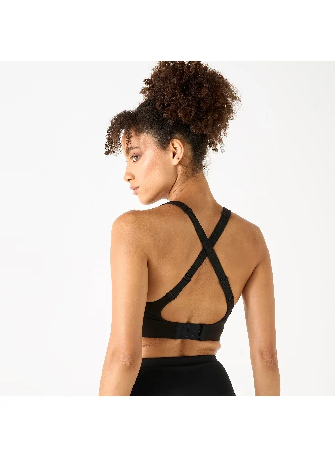 Kappa Kappa Panelled Sports Bra with Crossback Strap