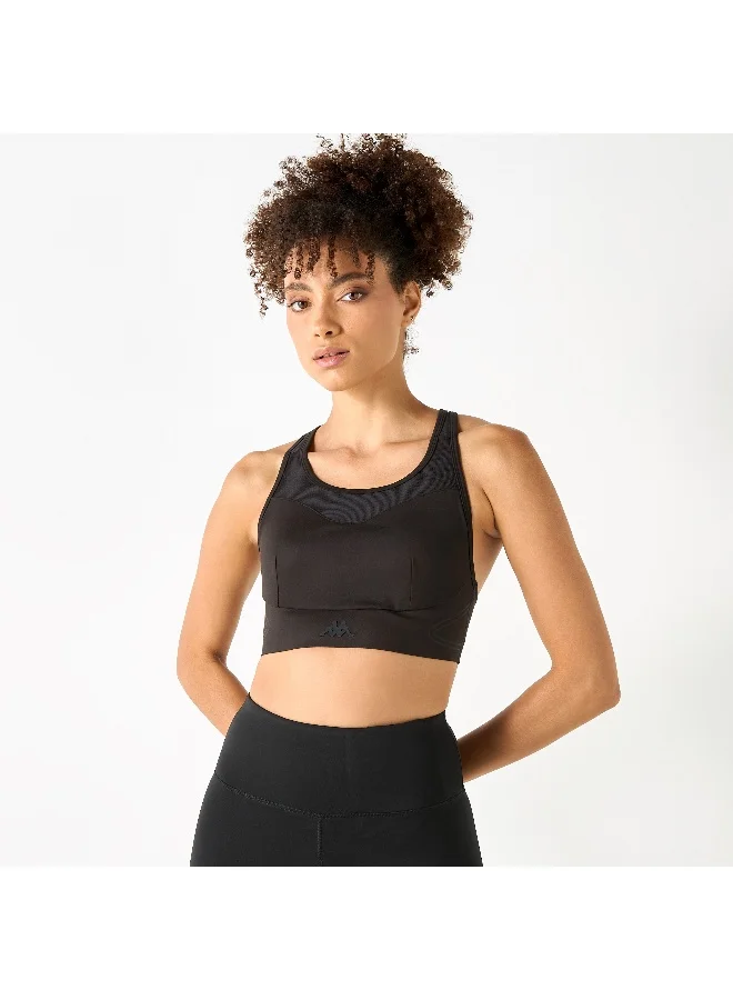 Kappa Kappa Panelled Sports Bra with Crossback Strap