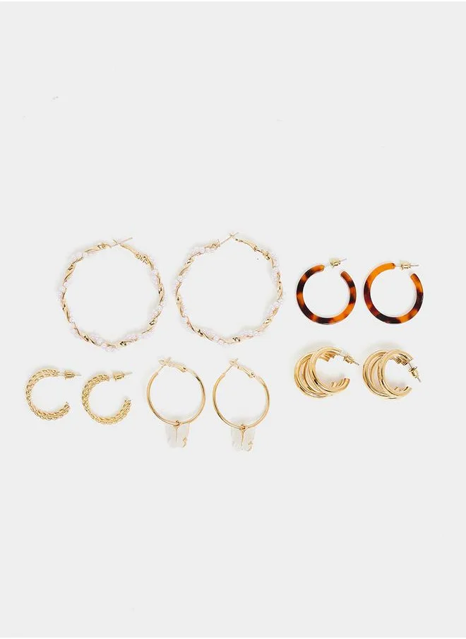 Styli Set of 6 - Spiral Hoop Earrings