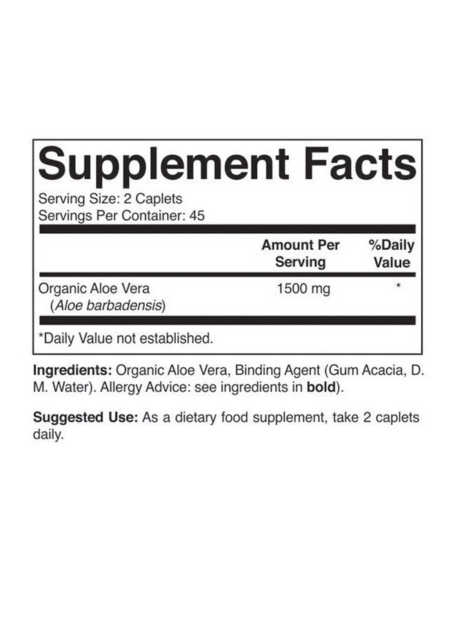 Brieofood Organic Aloe Vera 1500mg, 45 Servings, Vegetarian, Gluten Free, 90 Vegetarian Tablets - Image 3