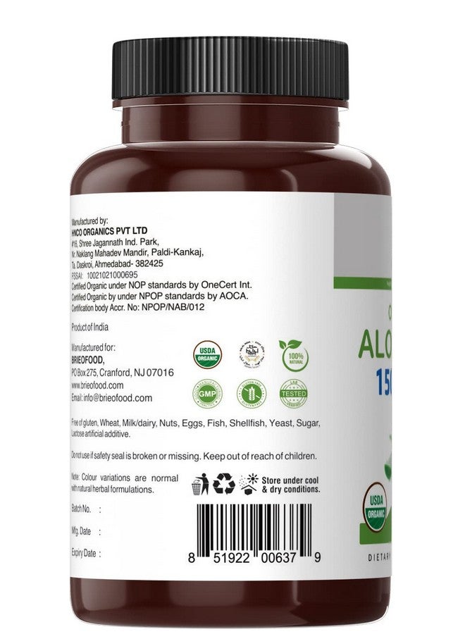 Brieofood Organic Aloe Vera 1500mg, 45 Servings, Vegetarian, Gluten Free, 90 Vegetarian Tablets - Image 5