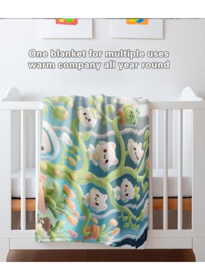 general Baby and children's cartoon flannel thin blanket (warm and comfortable, suitable for sleep, game use) 70cm*100cm