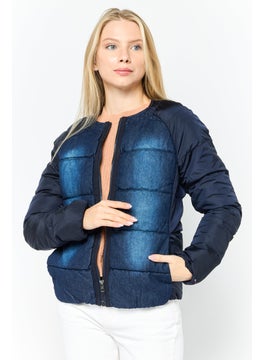 Women Wash Puffer Jackets, Navy