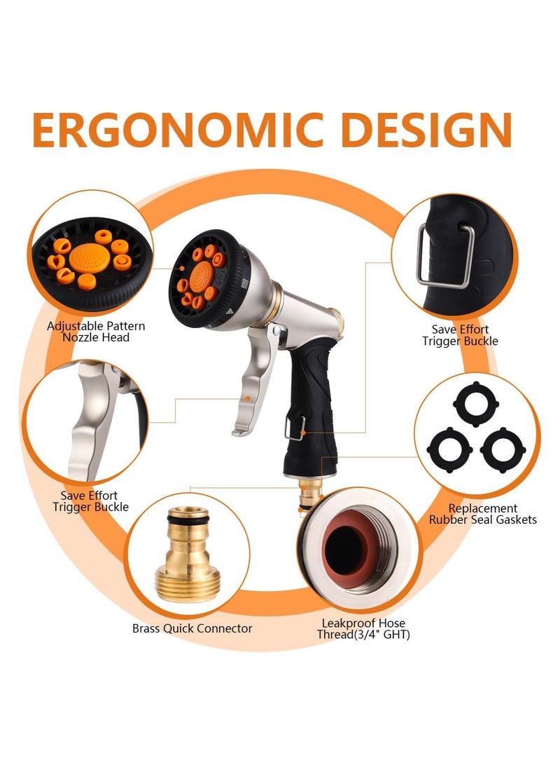 SYOSI Garden Hose Nozzle, High-Pressure Handheld Spray Nozzle with 9 Adjustable Spray Patterns, Premium Spray Nozzles for Garden Hose for Cleaning/Watering Lawn Garden/Pets Shower/Car Washing - Image 2