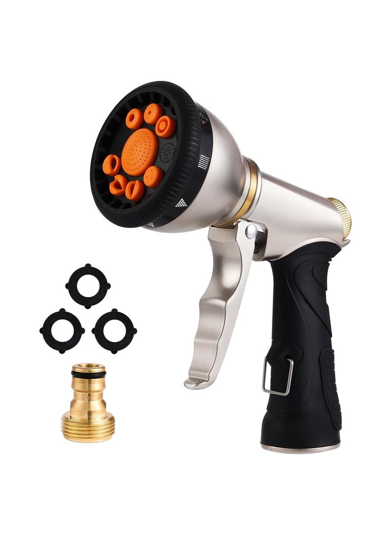 SYOSI Garden Hose Nozzle, High-Pressure Handheld Spray Nozzle with 9 Adjustable Spray Patterns, Premium Spray Nozzles for Garden Hose for Cleaning/Watering Lawn Garden/Pets Shower/Car Washing - Image 1