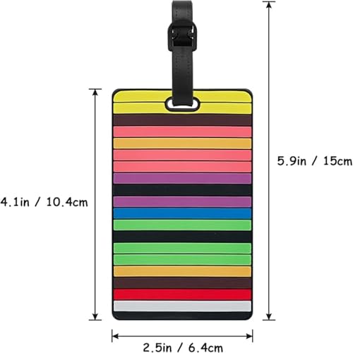 Birthday Popper 6 Pcs Rainbow-Stripes Luggage Tags as Birthday Return Gifts for Boys Fun Colorful Tags for Kids School Bags with Name Label - Image 2