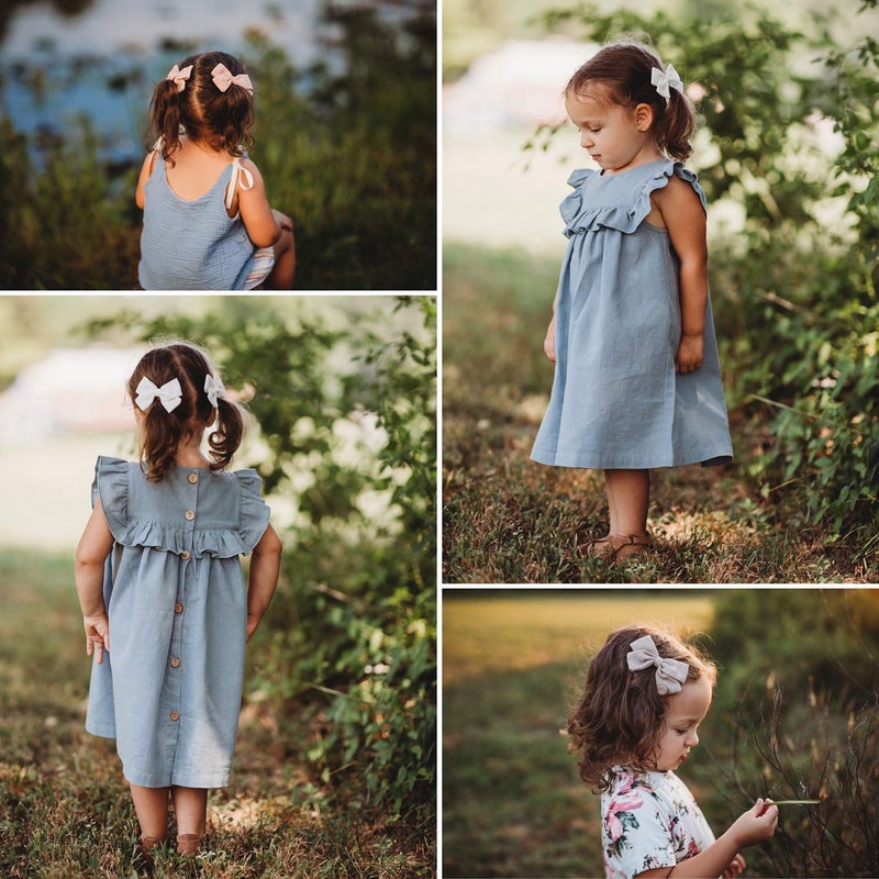 JoCoDesigns مشابك شعر للبنات مع أربطة 10 قطع مشبك تمساح مبطن بالكامل 3.4 بوصة لملحقات الشعر للفتيات الصغيرات والأطفال - Image 5