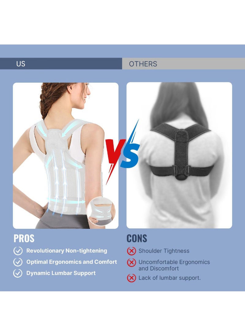 Generic - Adjustable Back Support with Posture Corrector, Breathable Brace, Relieves Shoulder, Neck and Back Pain by Supporting and Straightening the Spine. - Image 1