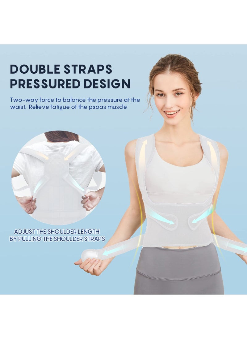 Generic - Adjustable Back Support with Posture Corrector, Breathable Brace, Relieves Shoulder, Neck and Back Pain by Supporting and Straightening the Spine. - Image 1
