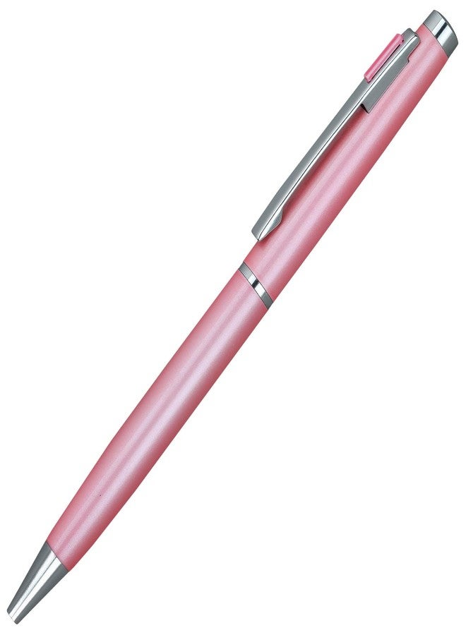 Lanier Pens Lanier 4G Ballpoint Pen - Shiny Chrome Ring & Parts with Medium Tip 0.7mm Cross Style Refill (with Accents - White or Black or Purple or Pink) - Image 3