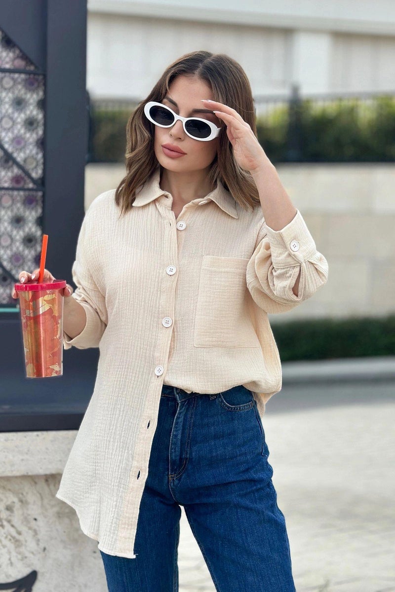 Weshaya Shirt Women Beige - Image 1