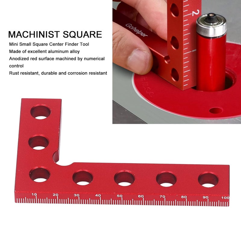 Aluminum Alloy Square Center Finder Tool Rustproof Woodworking Carpenter Ruler - Image 4