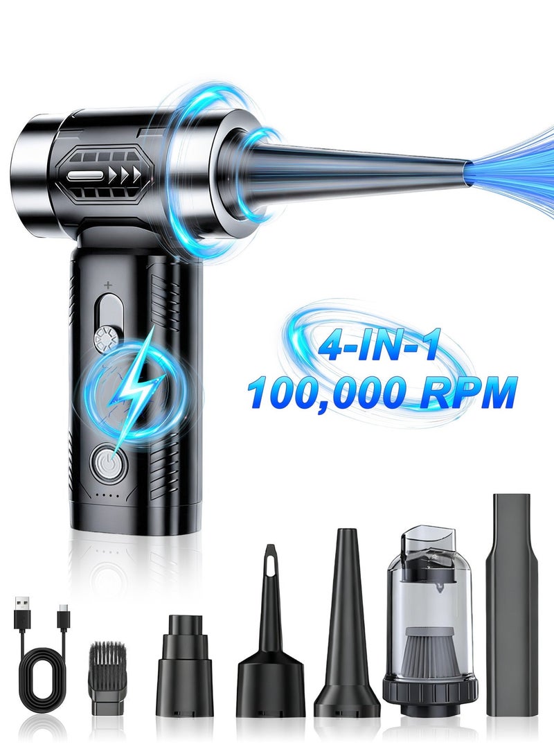 SUITU Compressed Air Spray Gun, Stepless Speed-Adjustable Electric Air Blower, Metal-Cased Brushless Motor Blower, 100,000 RPM Keyboard Cleaner, Replaces Canned Air, Ideal for Outdoor, Automotive, and Home Cleaning - Image 1