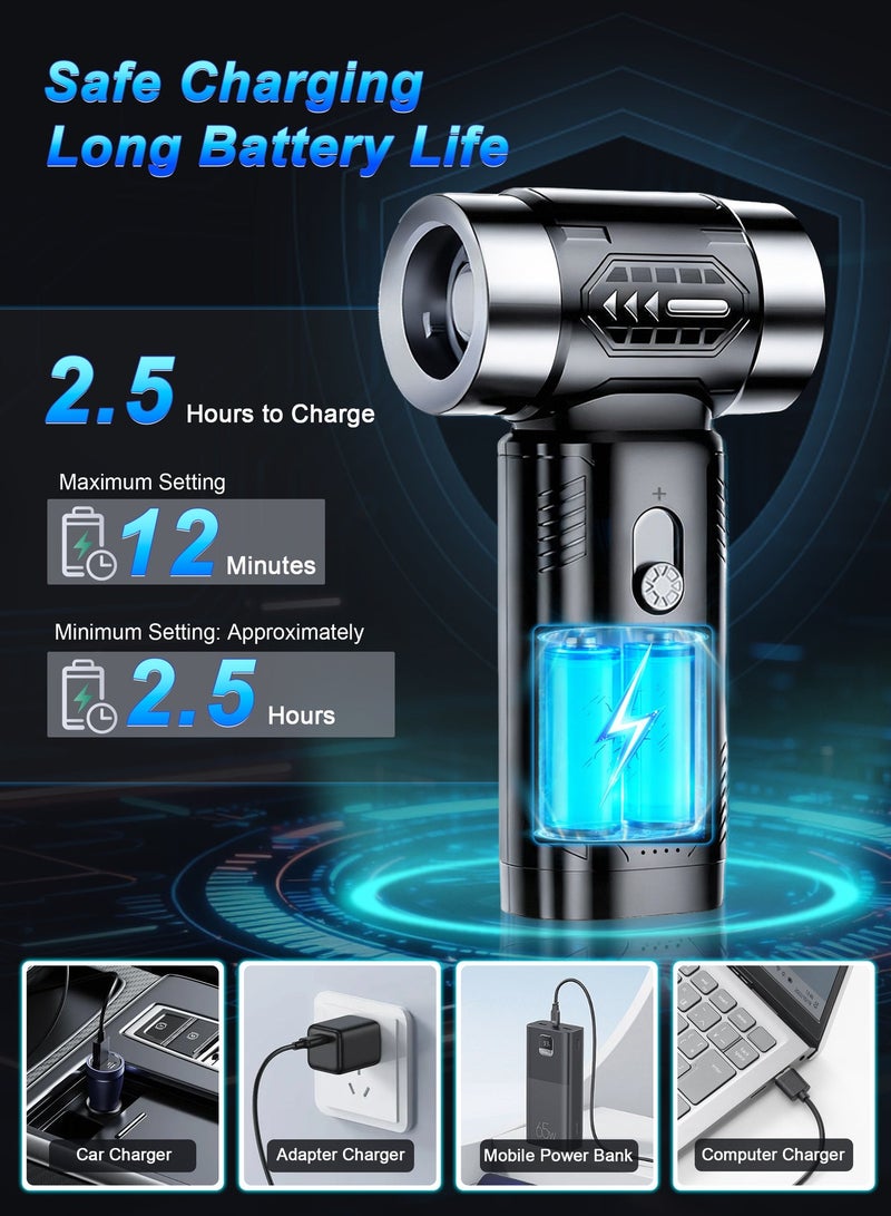 SUITU Compressed Air Spray Gun, Stepless Speed-Adjustable Electric Air Blower, Metal-Cased Brushless Motor Blower, 100,000 RPM Keyboard Cleaner, Replaces Canned Air, Ideal for Outdoor, Automotive, and Home Cleaning - Image 3