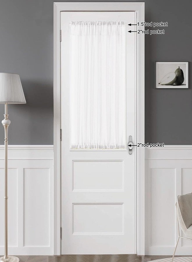 Chyhomenyc White Sheer Curtains 36 inch Length 2 Panels Set, Light Filtering Voile Rod Pocket Short Window Curtians for Bathroom Living Room Farmhouse Small Windows, Each 42Wx36L in, 2PCS, White - Image 3