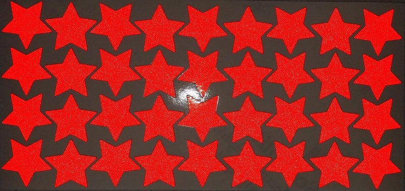LiteMark Reflective Red 1 Inch Stars Sticker Decals for Helmets, Bicycles, Strollers, Wheelchairs and More - Pack of 36 - Image 3