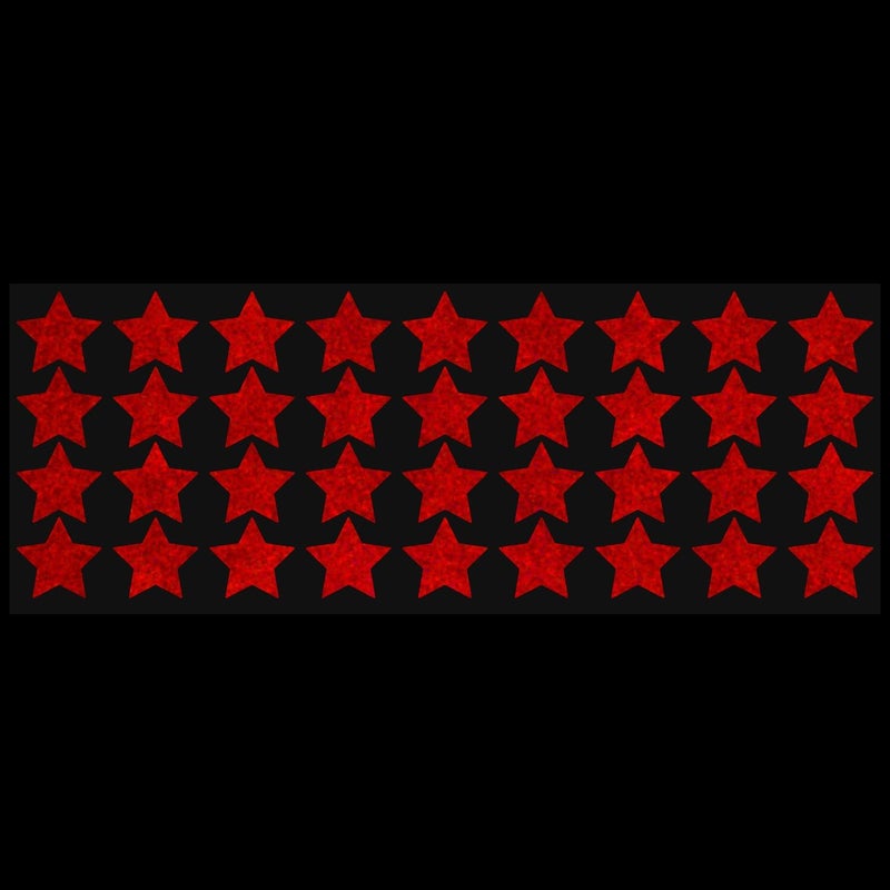 LiteMark Reflective Red 1 Inch Stars Sticker Decals for Helmets, Bicycles, Strollers, Wheelchairs and More - Pack of 36 - Image 2