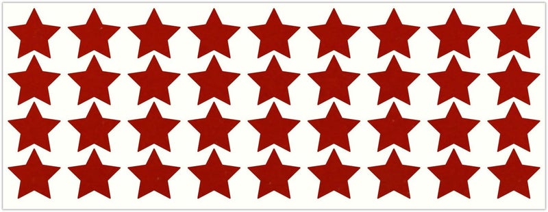 LiteMark Reflective Red 1 Inch Stars Sticker Decals for Helmets, Bicycles, Strollers, Wheelchairs and More - Pack of 36 - Image 1