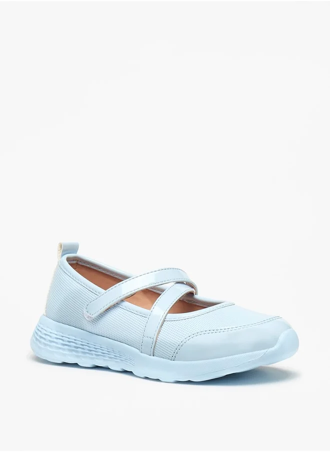 MISSY Little Missy Panelled Mary Jane Shoes with Hook and Loop Closure