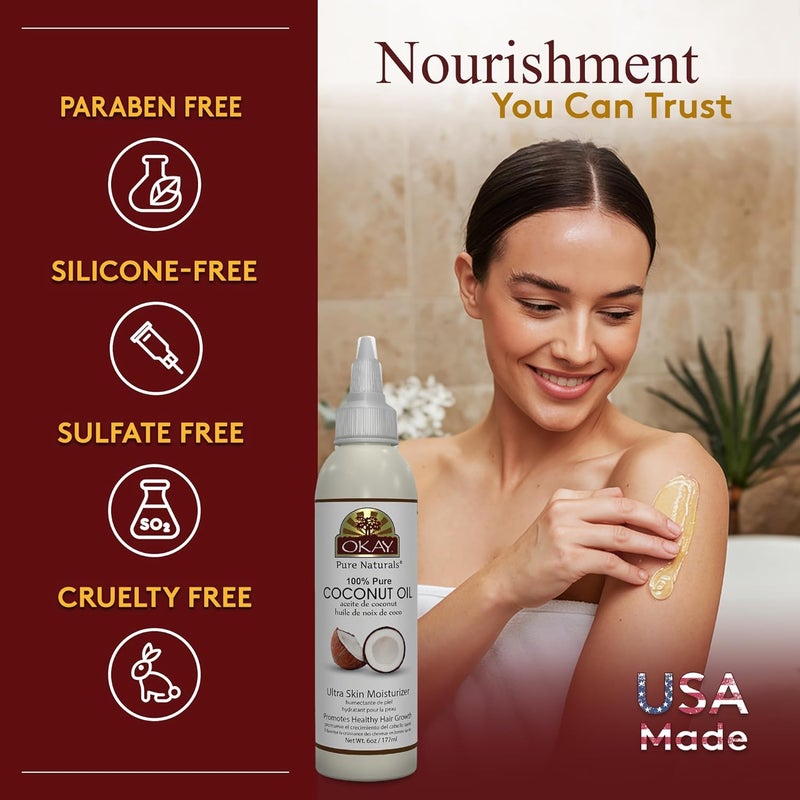 OKAY 100% Pure Coconut Oil Ultra Skin Moisturizer - 6 Oz - Image 5