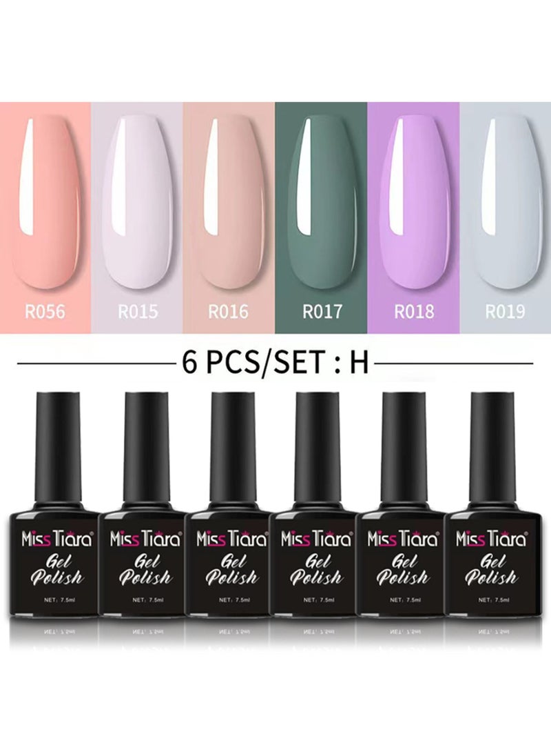 MissTiara Gel Nail Polish, Nail glue,6-Piece UV and LED Gel Nail Polish Set Multicolour Long Lasting Nail Gel Polish DIY nail art at home  - Image 2