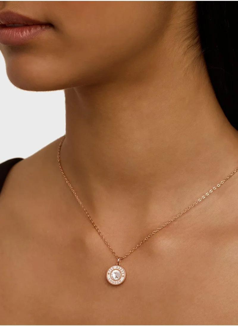 Ted Baker Chain Detail Drop  Long Necklace