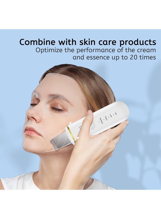 GUGUG Skin Scrubber Face Spatula, Skin Spatula Pore Cleaner Blackhead Remover Tools for Facial Deep Cleansing-4 Modes,White - Image 4