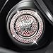 Eponcia 2PCS Rhinestone Push Start Button Cover Bling Car Accessories for Women Sparkly Diamond Push to Starter Stop Button Decorative Cover Key Ignition Knob Ring Crystal Emblem StickerPink - Image 2