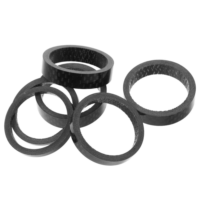 6pcs Carbon Fiber Bicycle Headset Stem Spacers 2mm 3mm 5mm 8mm Ultralight Fork Handlebar Accessories - Image 2