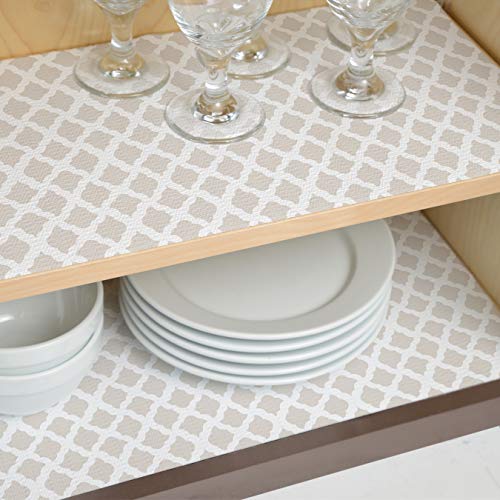 Con-Tact Brand Grip Prints Shelf Liner, Durable and Non-Adhesive Liners, Non-Slip Drawer and Cabinet Liner, 18" x 4', Talisman Pale Gray, Pack of 1 Roll - Image 4