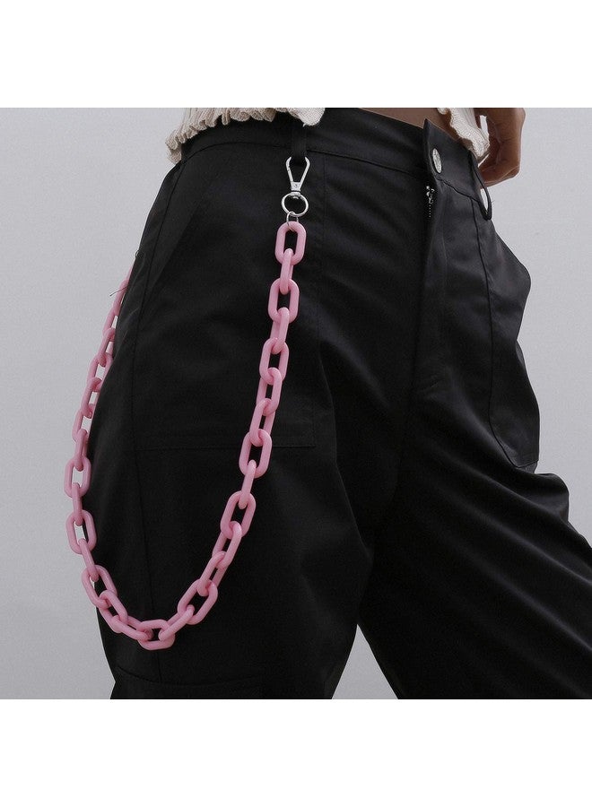 Sither سلسلة محفظة من الأكريليك الملون لسراويل الجينز، سلسلة جيب، سلسلة حزام، سلسلة مفاتيح، أسلوب الهيب هوب بانك، لسراويل الجينز للنساء والرجال، هدية في عيد الهالوين (وردي) - Image 1