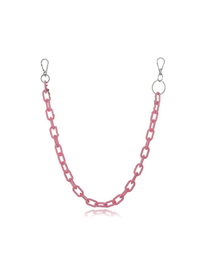 Sither سلسلة محفظة من الأكريليك الملون لسراويل الجينز، سلسلة جيب، سلسلة حزام، سلسلة مفاتيح، أسلوب الهيب هوب بانك، لسراويل الجينز للنساء والرجال، هدية في عيد الهالوين (وردي) - Image 3