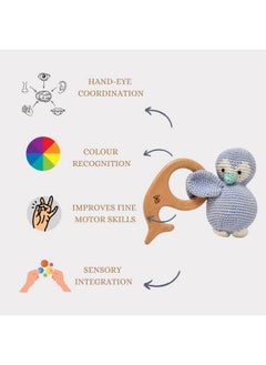 Happy Threads Happy Threads, Crochet Penguin Rattle for Newborn,Babies, Soft Handmade Rattle Toys for Kids, Childsafe (BIS Certified)  - Image 4