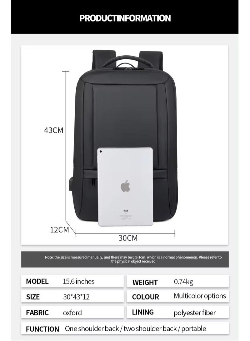 SamoDani Waterproof Laptop Backpack with USB Charging Port | Anti-Theft Travel & Office Backpack for Men & Women - Image 2