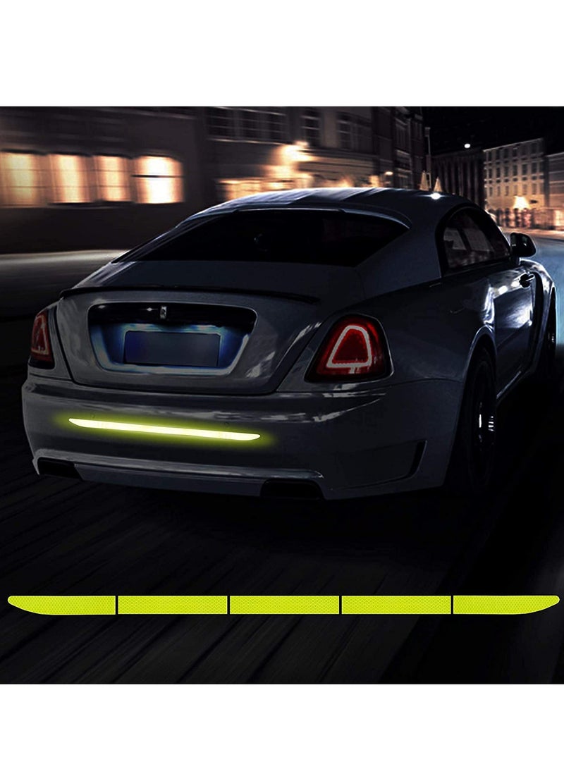 Generic Strong Reflective Stripe Stickers High-Intensity Night Visibility Reflective Decal Universal Safety Warning Diamond Grade Waterproof Self Adhesive for Car Trunk 35.2'' (Yellow) - Image 1