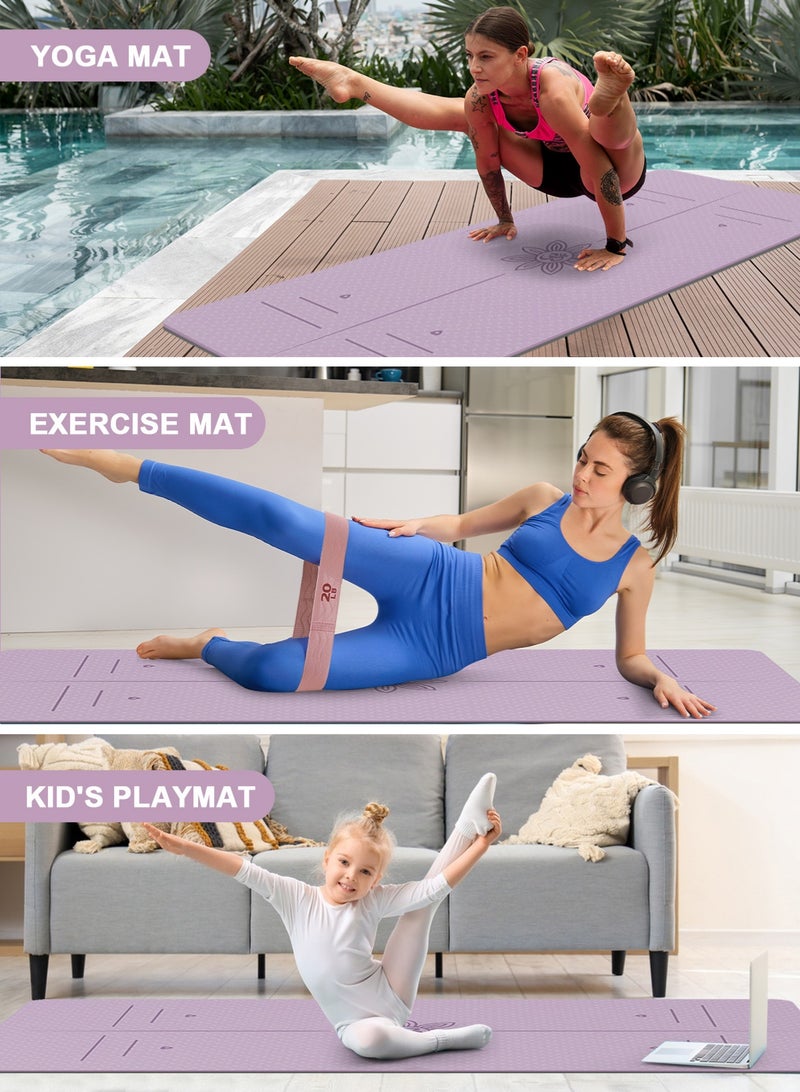 URbazaar Yoga Mat for Women and Men, Extra Long and Wide Exercise Mat(72"x24"), Includes a cooling towel, Pilates, Fitness, Barefoot Workouts, Home Gym Studio - Image 4