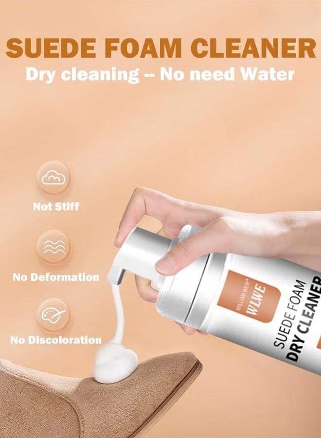 200ml Multipurpose Suede Foam Cleaner Nubuck Bubble Cleaner Restores Color and Vibrancy to Shoes Boots Clothes Car Ceiling Handbags Sofa and Furniture