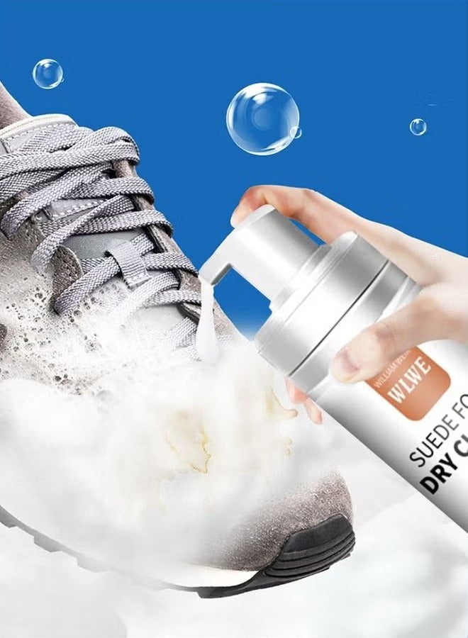 200ml Multipurpose Suede Foam Cleaner Nubuck Bubble Cleaner Restores Color and Vibrancy to Shoes Boots Clothes Car Ceiling Handbags Sofa and Furniture