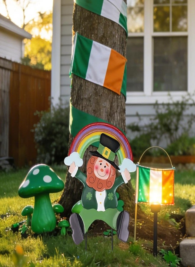 hogardeck St Patricks Day Decorations Outdoor, Leprechaun Rainbow Decorative Garden Stakes for St Patricks Day Decor, Luck Yard Sign Saint Patricks Day Decorations for Home Outside Backyard Porch Lawn - Image 4
