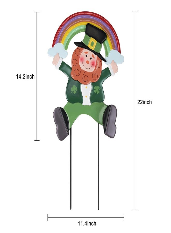 hogardeck St Patricks Day Decorations Outdoor, Leprechaun Rainbow Decorative Garden Stakes for St Patricks Day Decor, Luck Yard Sign Saint Patricks Day Decorations for Home Outside Backyard Porch Lawn - Image 3