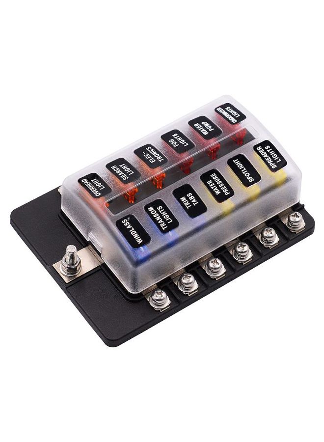Loquat Waterproof 12-Way Blade Fuse Box Cover For Car Boat RV DC 12-32