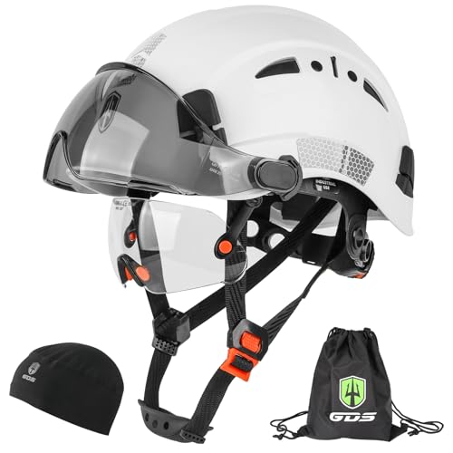 GREEN DEVIL Safety Hard Hat with Tinted & Clear Visor Vented Construction Helmet Cascos de Construccion ABS Work hardhats for Men - Image 1
