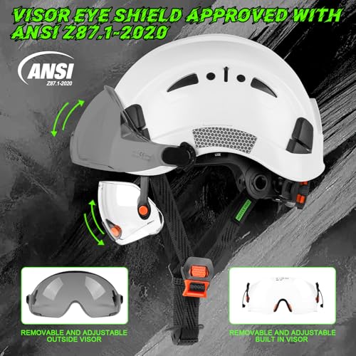 GREEN DEVIL Safety Hard Hat with Tinted & Clear Visor Vented Construction Helmet Cascos de Construccion ABS Work hardhats for Men - Image 3