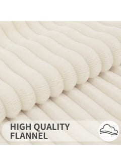 Alruht 2 Pack of Throw Pillow Cover, Corduroy Soft Decorative, Cushion Covers for Sofa Living Room Home Decor, 45x45 cm (Striped Cream)  - Image 3