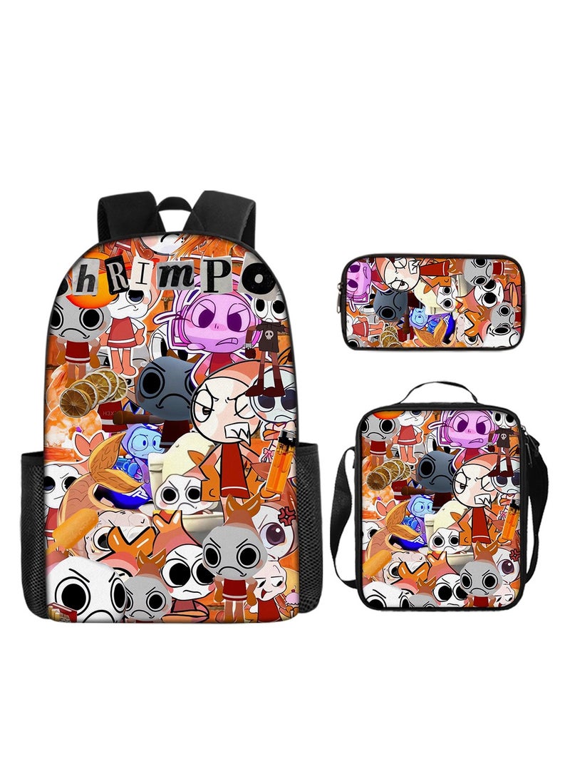 Backpacker حقيبة ظهر مدرسية بطباعة ثلاثية الأبعاد من Dandy's World مقاس 29*16*42 سم + حقيبة كتف مقاس 19*6*23 سم + حقيبة أقلام مقاس 24*7*11 سم مجموعة من ثلاث قطع - Image 1