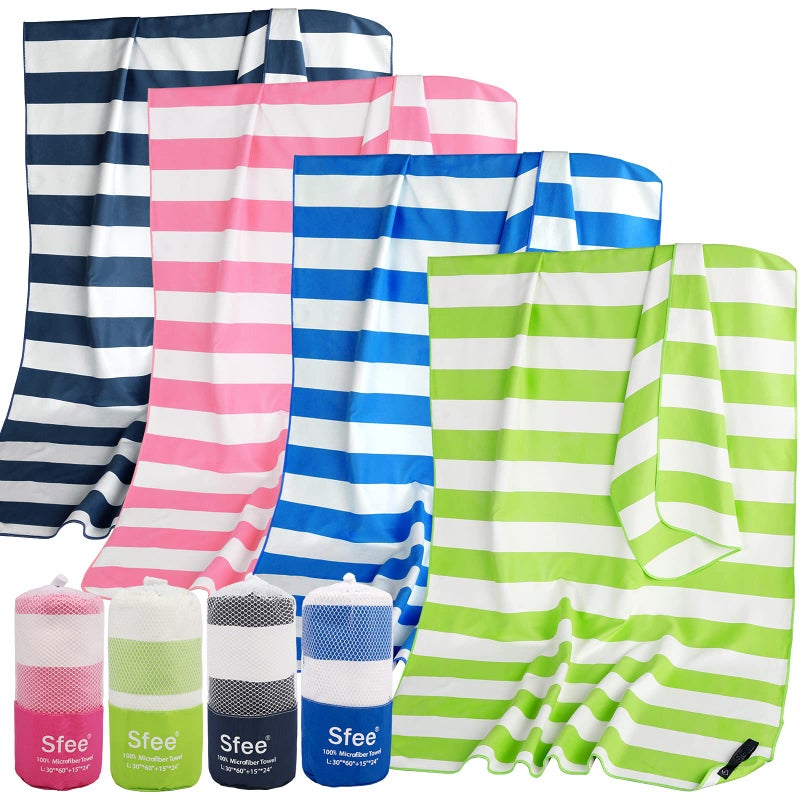 Sfee 2 in 1 Microfiber Beach Towel Quick Dry Towel Camping Towel Travel Towel Super Absorbent Compact Lightweight Sports Gym Towels Set for Beach Gym Hiking Pool Backpacking Bath Yoga