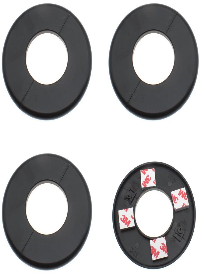 OZXNO ID 1.0" ABS Wall Split Flange 4 Pcs Split Decorative Escutcheon Self-Adhesive Wall-mounted Water Pipe Cover Accessories (Black) - Image 1