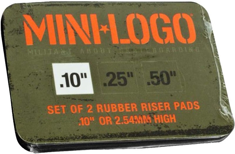 .10" Rubber Skateboard Riser Pads - 2 Pack