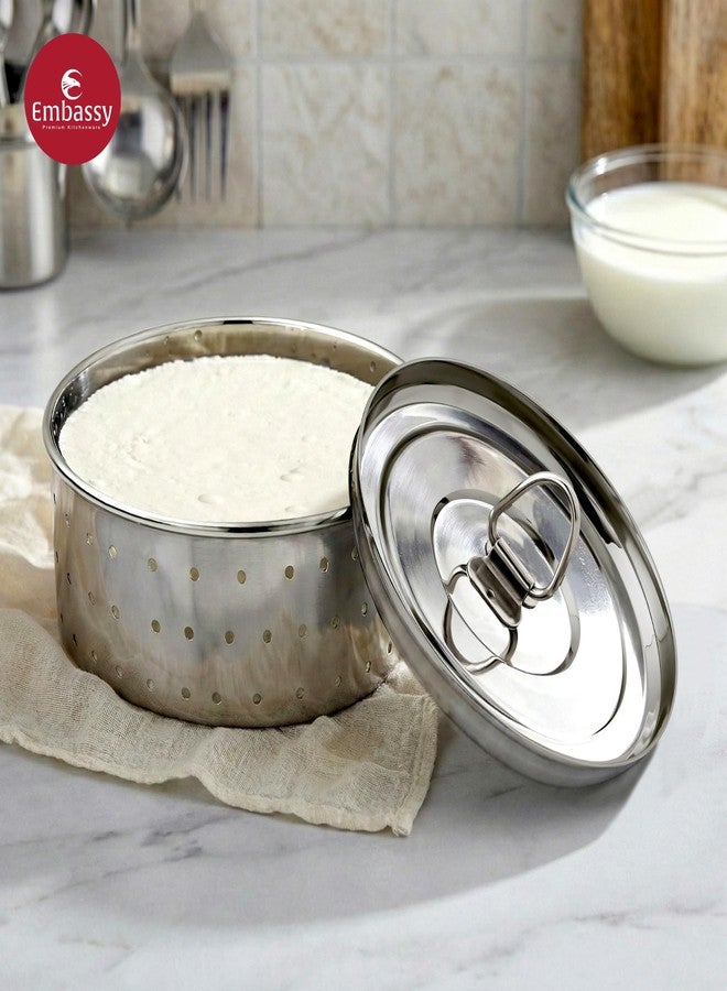 Embassy Stainless Steel Round Paneer Mould/Maker/Strainer | 750 ml | Diameter 14 cm | Size 4 | Perfect for Making Homemade Paneer/Cheese/Tofu | Dishwasher Safe - Image 5